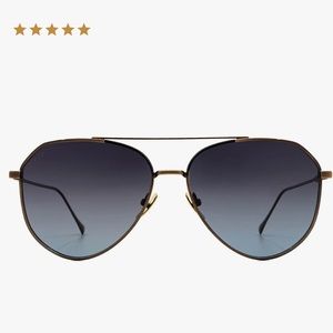 Diff Eyewear Dash - Brushed Brown Grey Blue Polarized New Never Worn